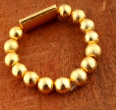 22k Gold plated Chunky beads Stretchable bracelet, Brass handmade jewelry